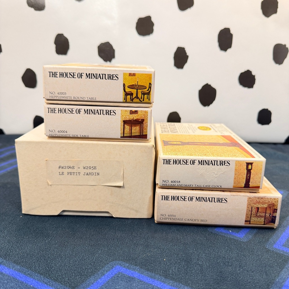 The House of Miniatures Furniture Kits Lot Unisex Tan Vintage 1:12 Scale Wood
